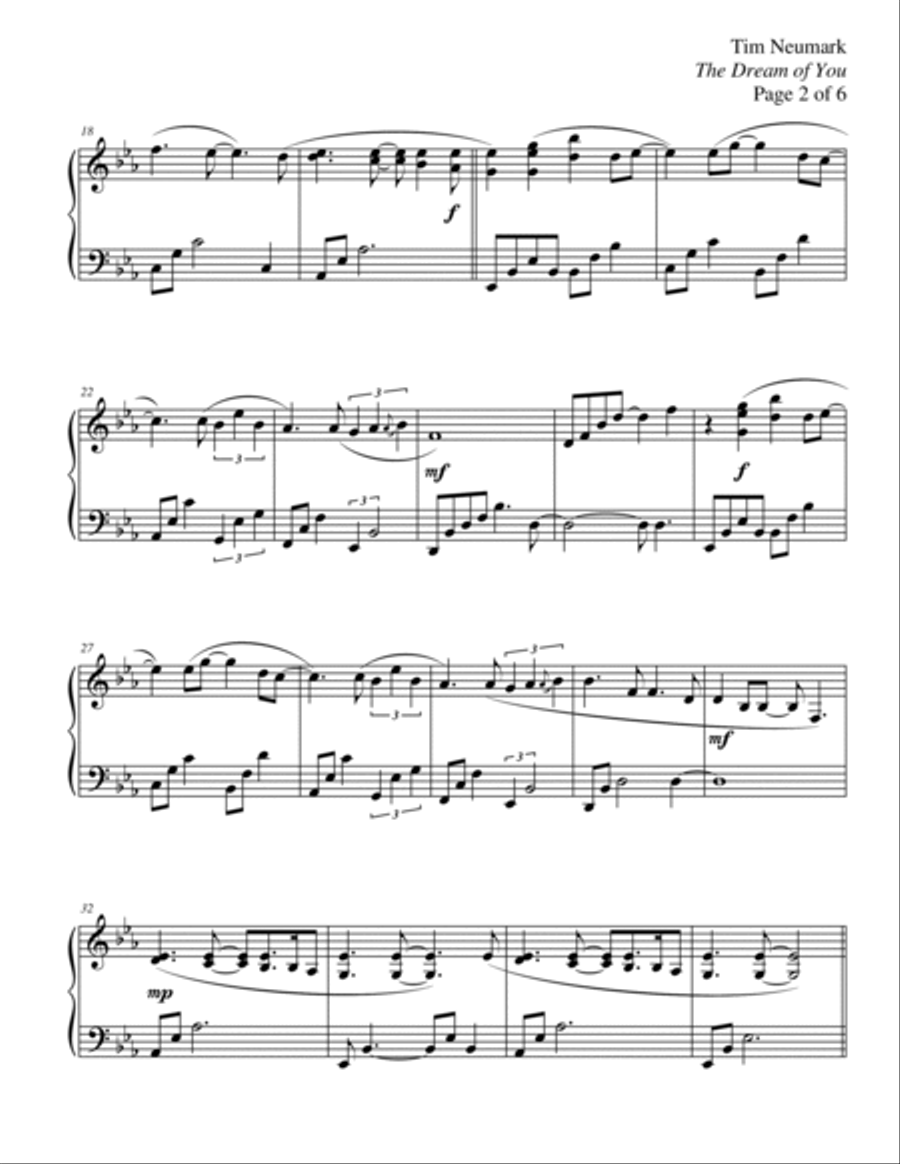 The Dream of You The Dream of You Piano Solo scores gallery preview page 2