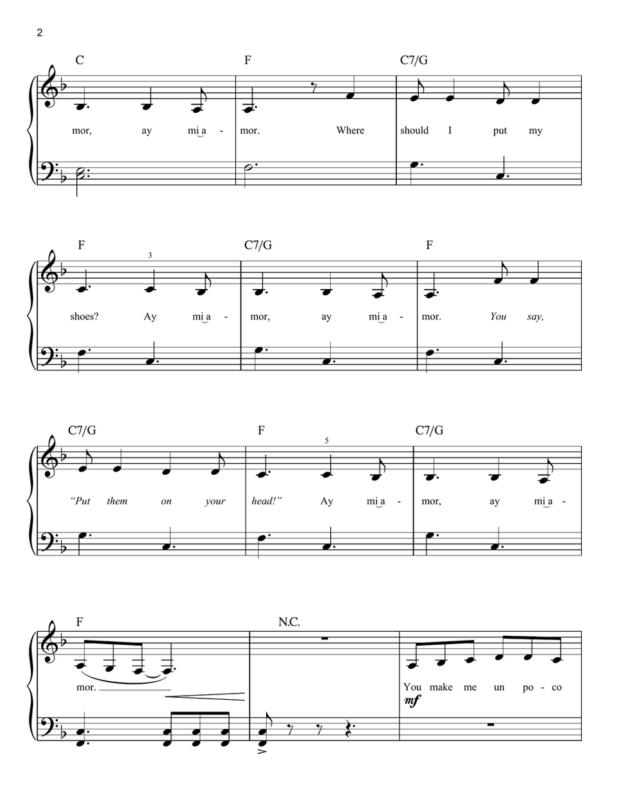 Un Poco Loco (from Coco) Easy Piano scores gallery preview page 2
