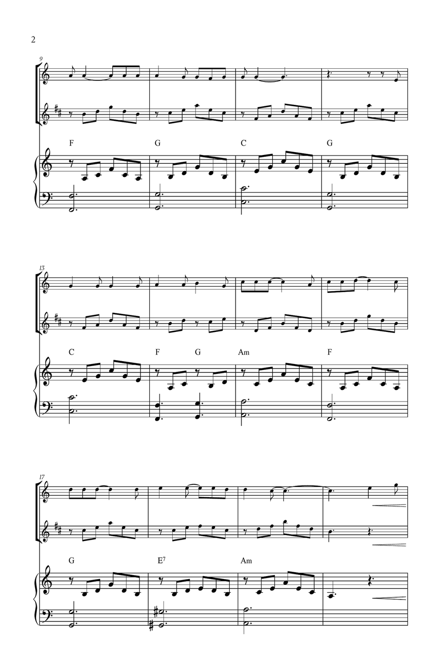 Hallelujah Woodwind Duet scores gallery preview page 2