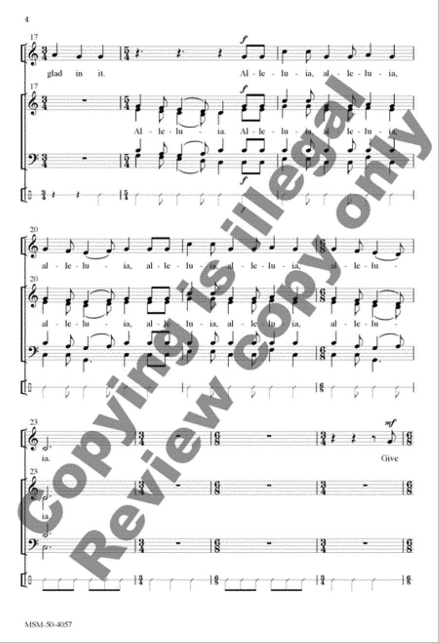 Psalm 118: Alleluia, This Is the Day! 4-Part scores gallery preview page 4