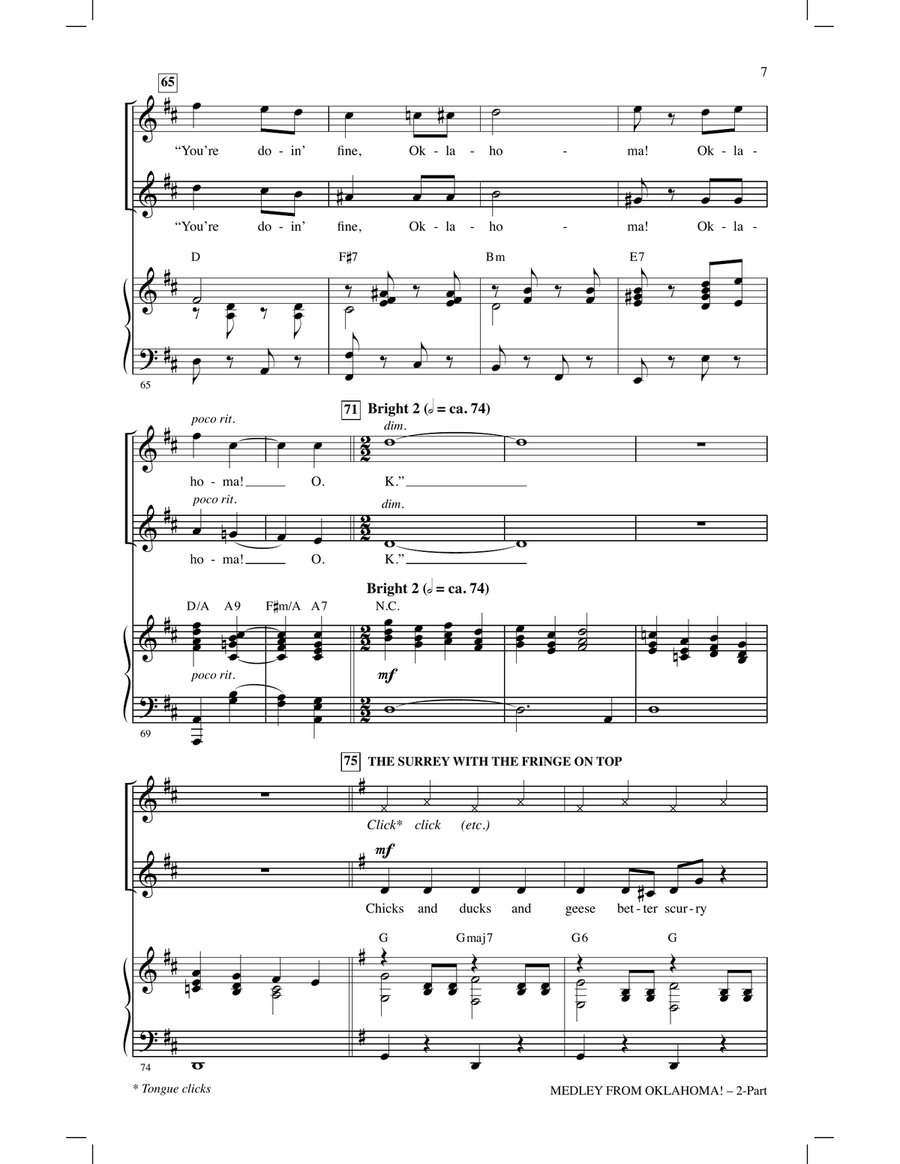 Oklahoma! (Medley) (arr. John Leavitt) 2-Part scores gallery preview page 6