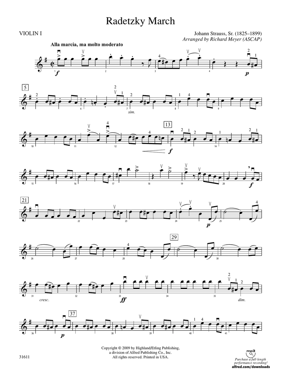 Radetzky March: 1st Violin