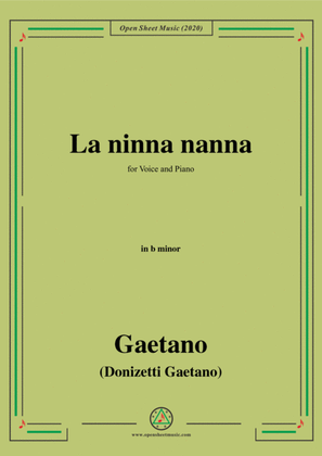 Book cover for Donizetti-La ninna nanna,in b minor,for Voice and Piano
