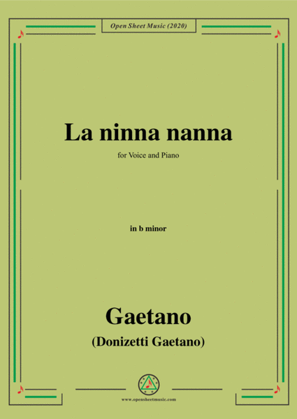 Donizetti-La ninna nanna,in b minor,for Voice and Piano