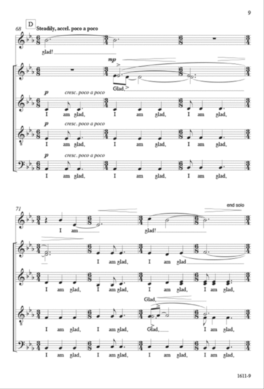 I Am Glad - SATB divisi octavo image number null