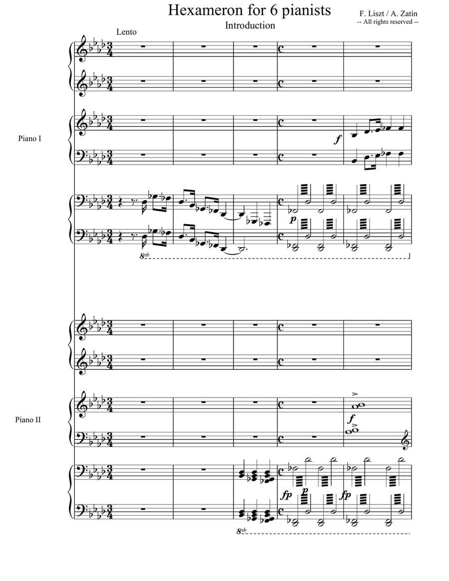 Hexameron for 6 pianists Small Ensemble scores gallery preview page 3