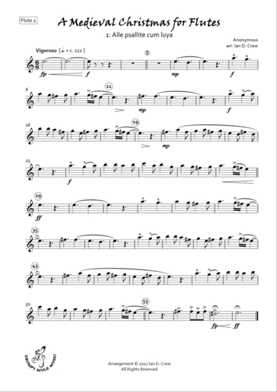 A Medieval Christmas for Flutes Woodwind Quartet Digital Sheet