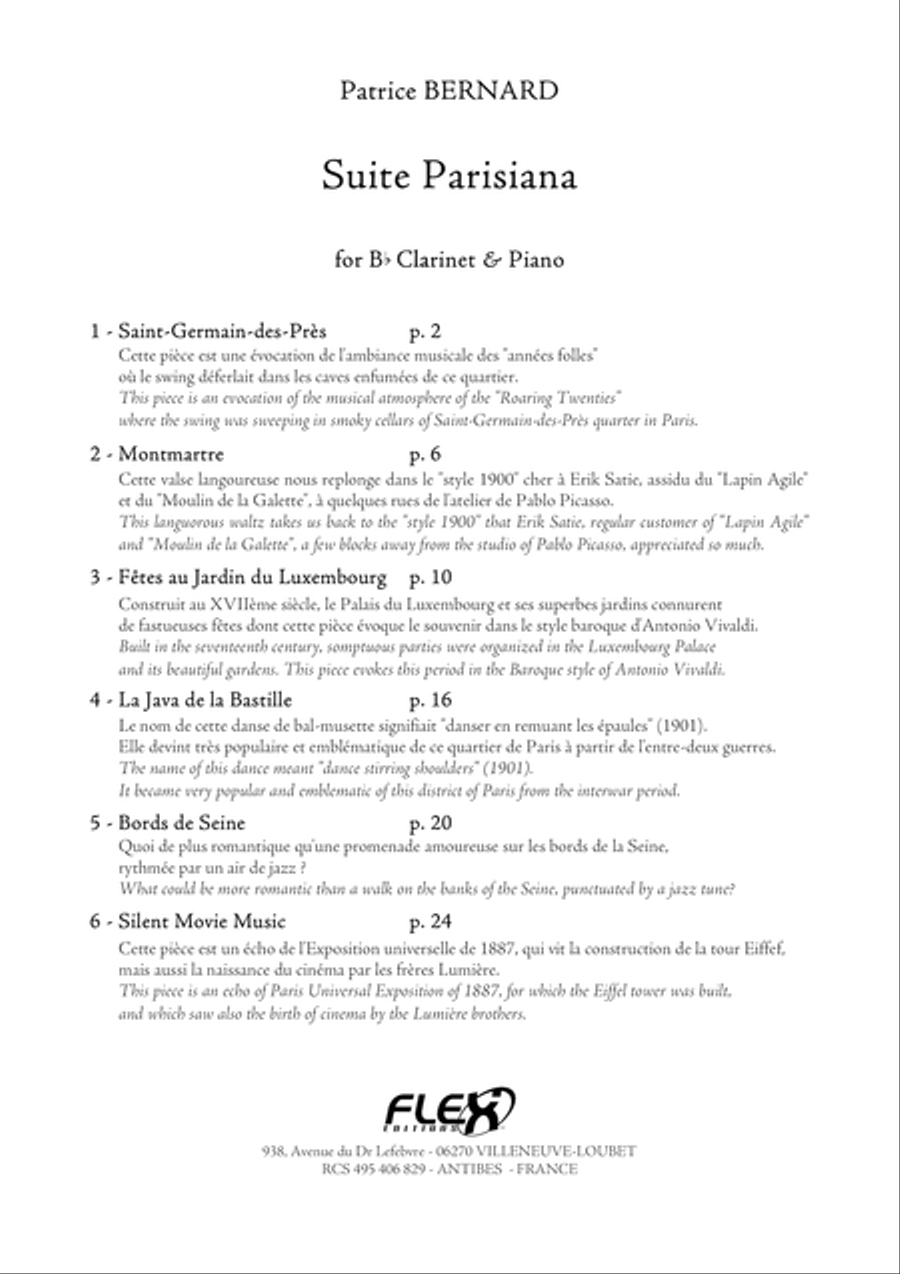 Suite Parisiana B-Flat Clarinet scores gallery preview page 1