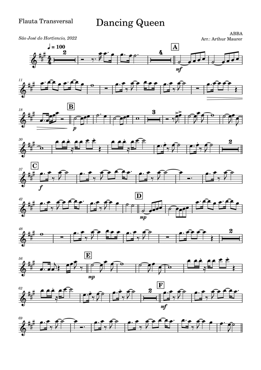 Dancing Queen Concert Band scores gallery preview page 1