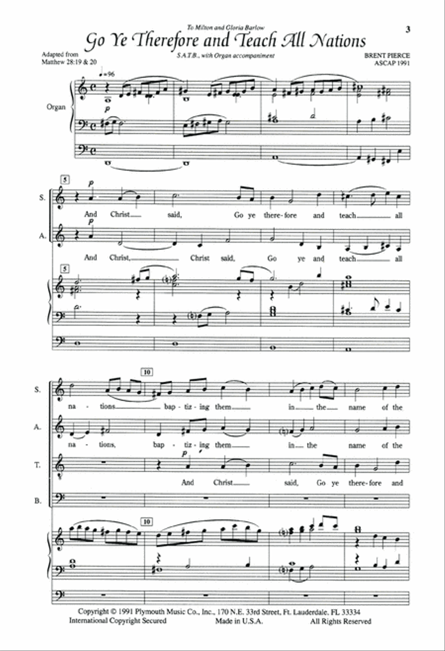 Go Ye Therefore And Teach All Nations 4-Part scores gallery preview page 2