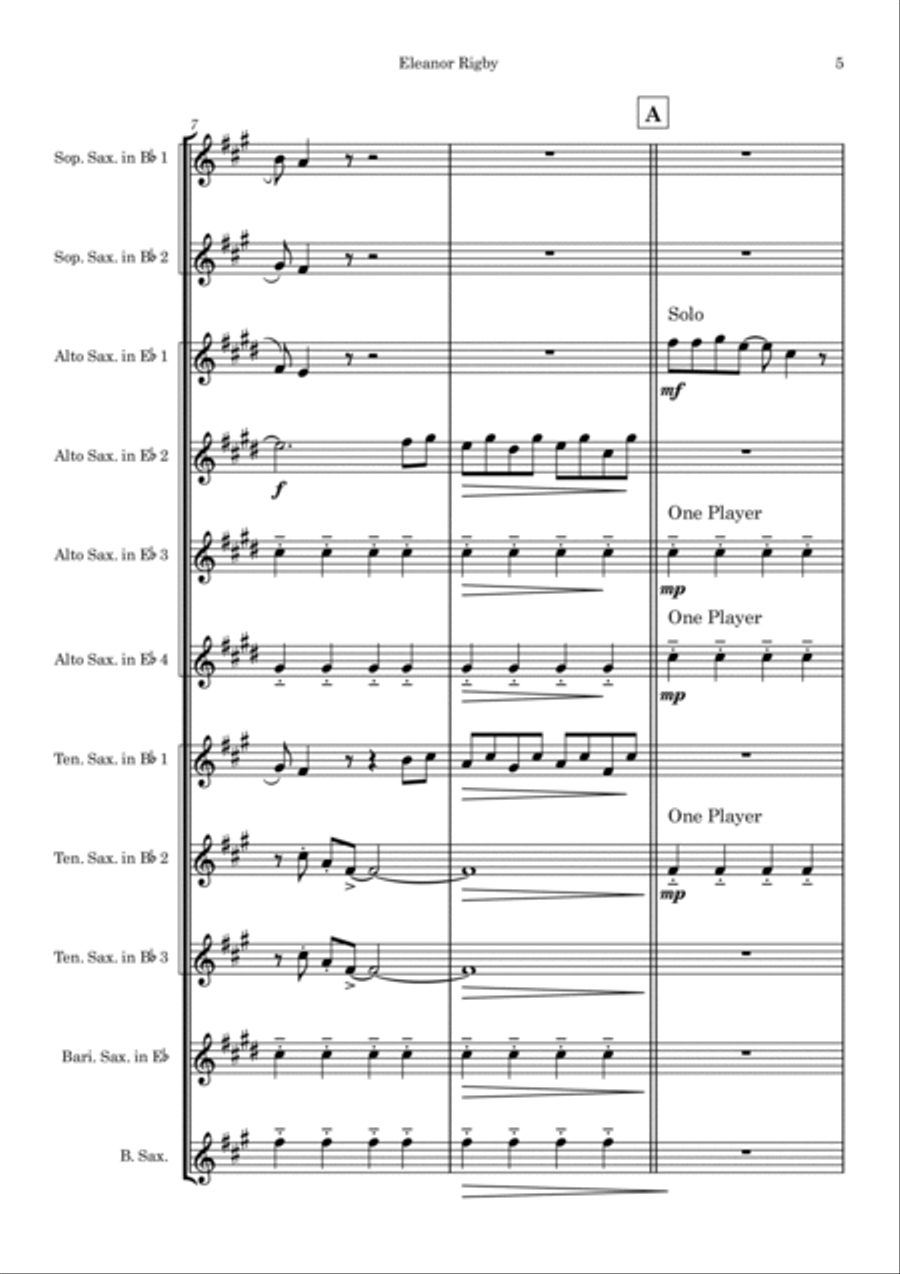 Eleanor Rigby Large Ensemble scores gallery preview page 5