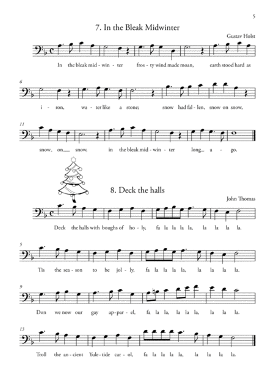 20 Easy Christmas Carols for VIOLONCELLO Cello Solo scores gallery preview page 5