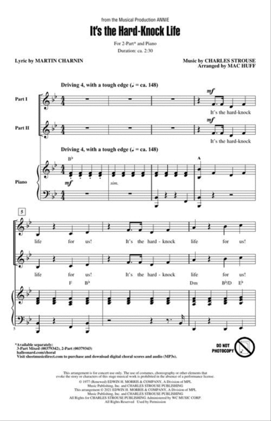 It's the Hard-Knock Life (from the Musical Production “Annie”) 2-Part scores gallery preview page 4