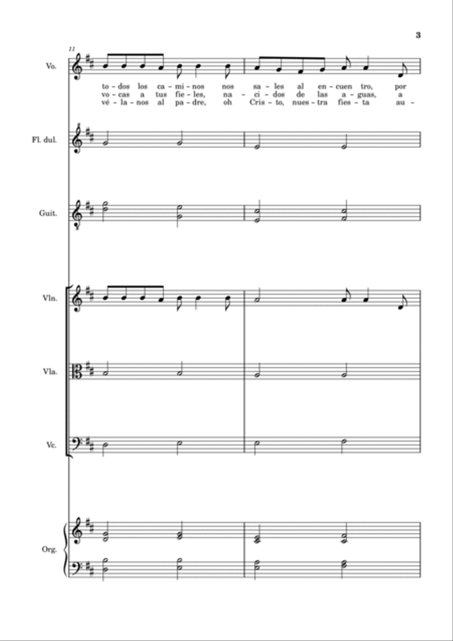El señor nos llama y nos reune - Score Only Chamber Music scores gallery preview page 3