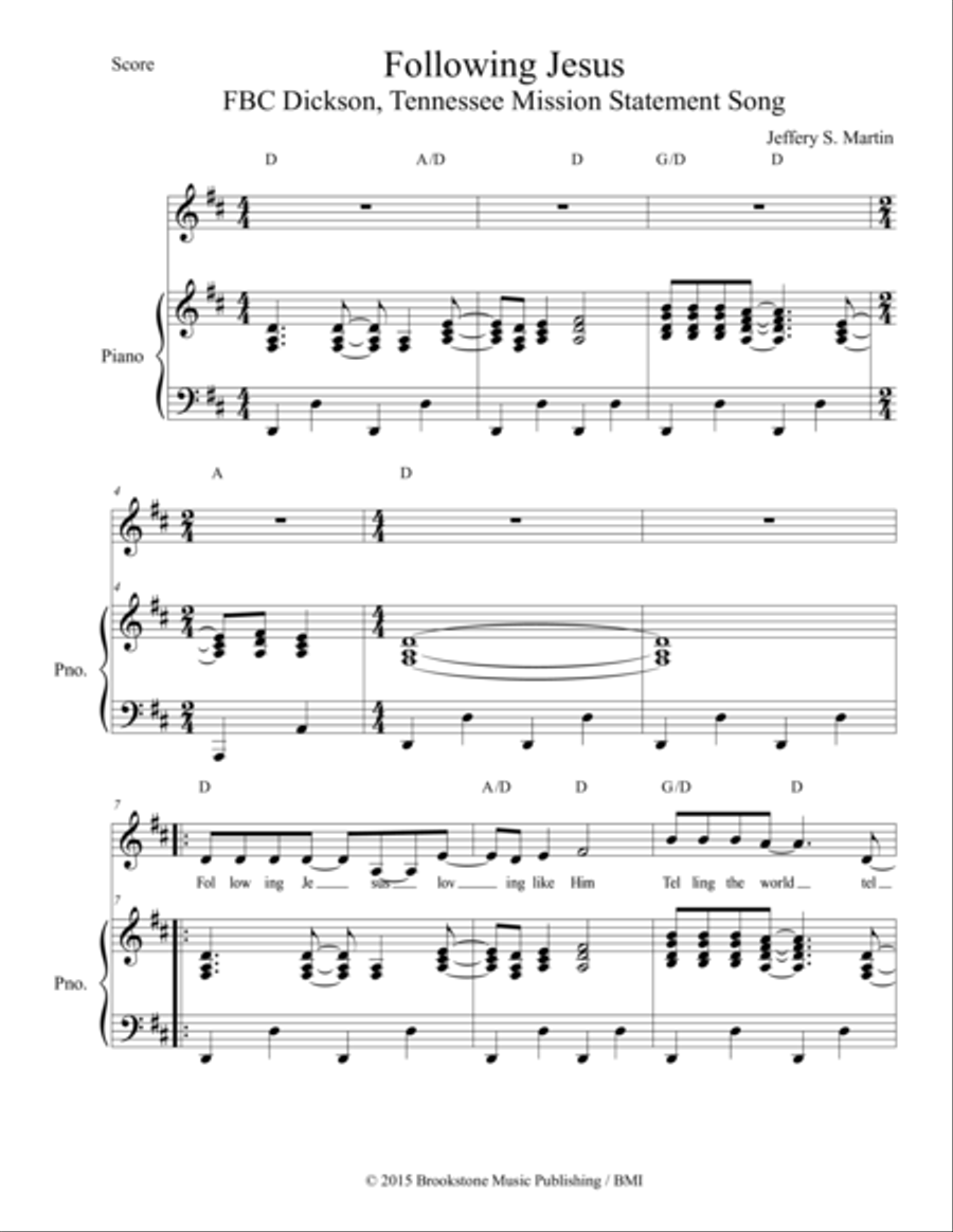 Following Jesus Following Jesus Voice scores gallery preview page 1