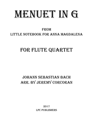 Book cover for Menuet in G for Flute Quartet
