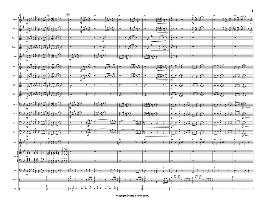La Vida de España - A Festive Samba for Full Jazz Band Jazz Ensemble scores gallery preview page 3