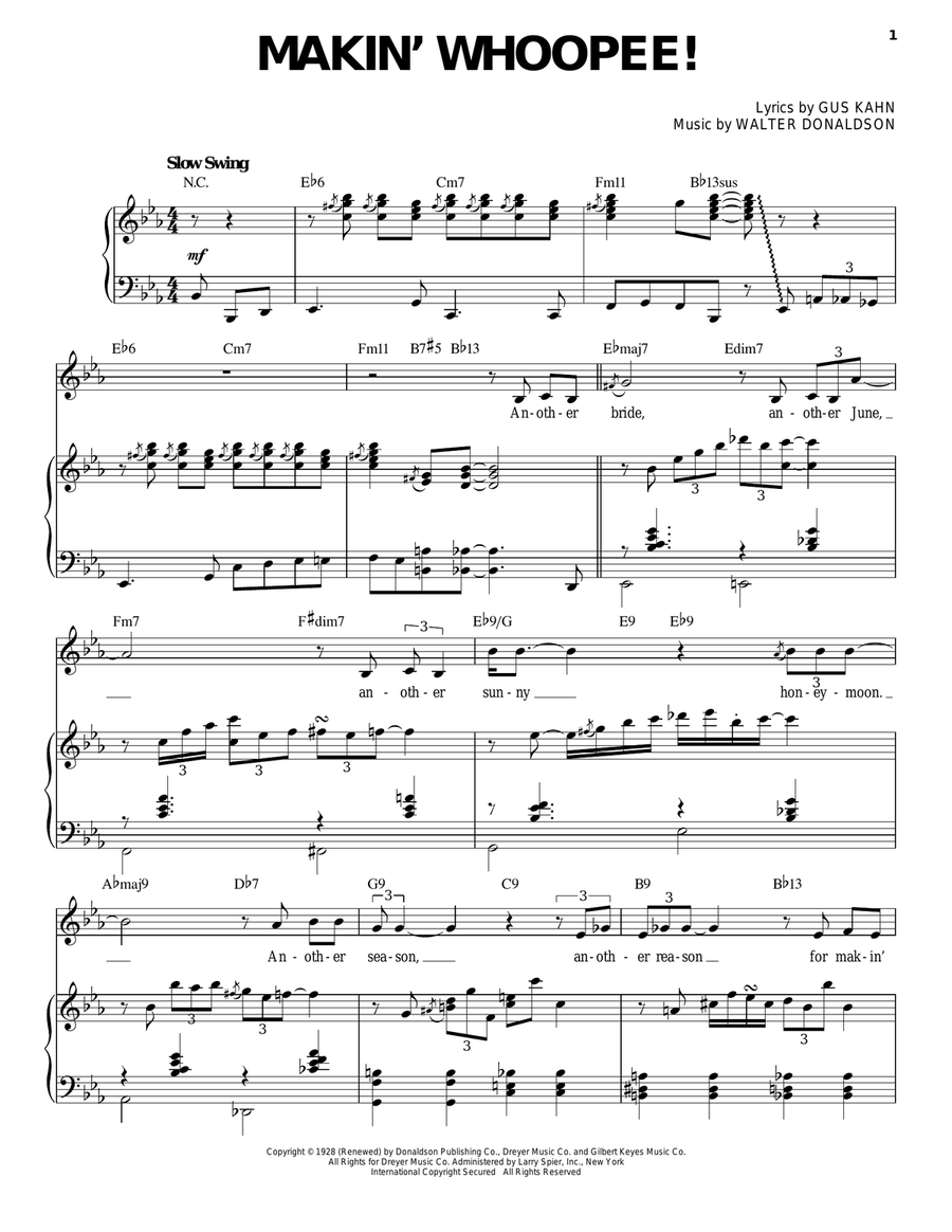 Makin' Whoopee! Piano, Vocal scores gallery preview page 1