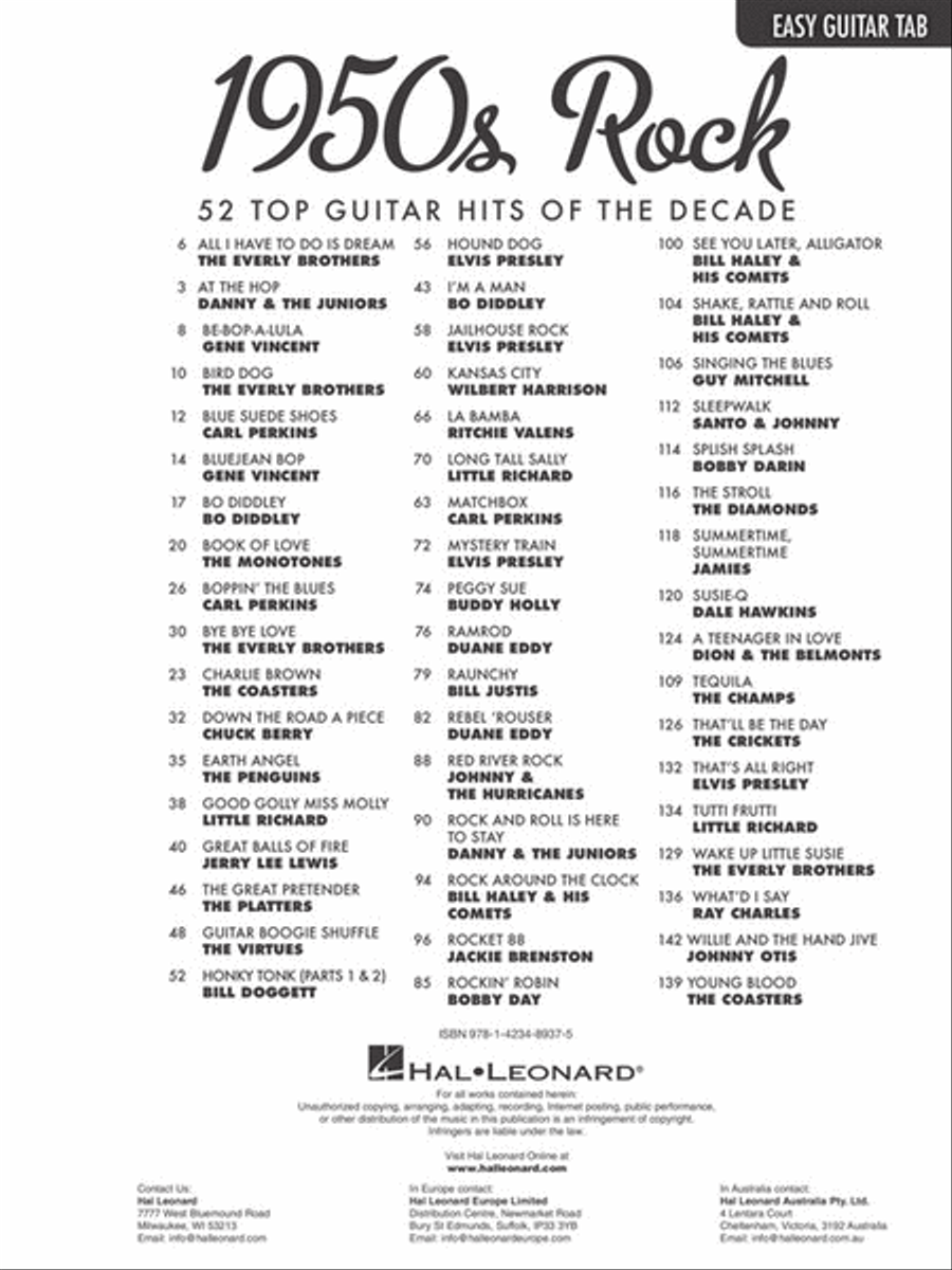1950s Rock Electric Guitar scores gallery preview page 2