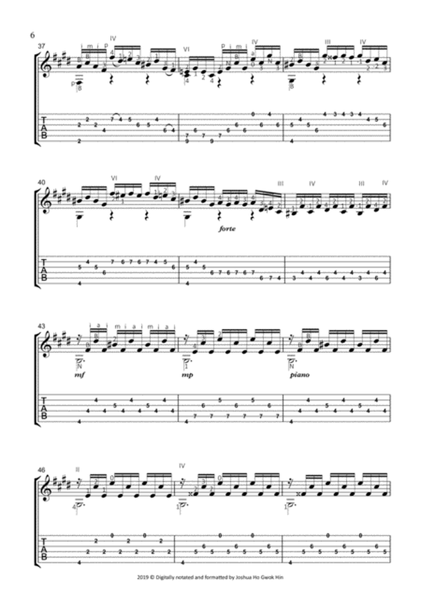 Prelude BWV 1006a John Williams' fingerings