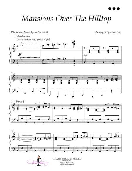 Mansion Over The Hilltop By Lorie Line Piano Solo Digital Sheet