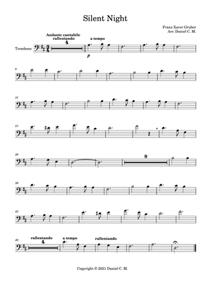 Silent Night for trombone and piano (easy)