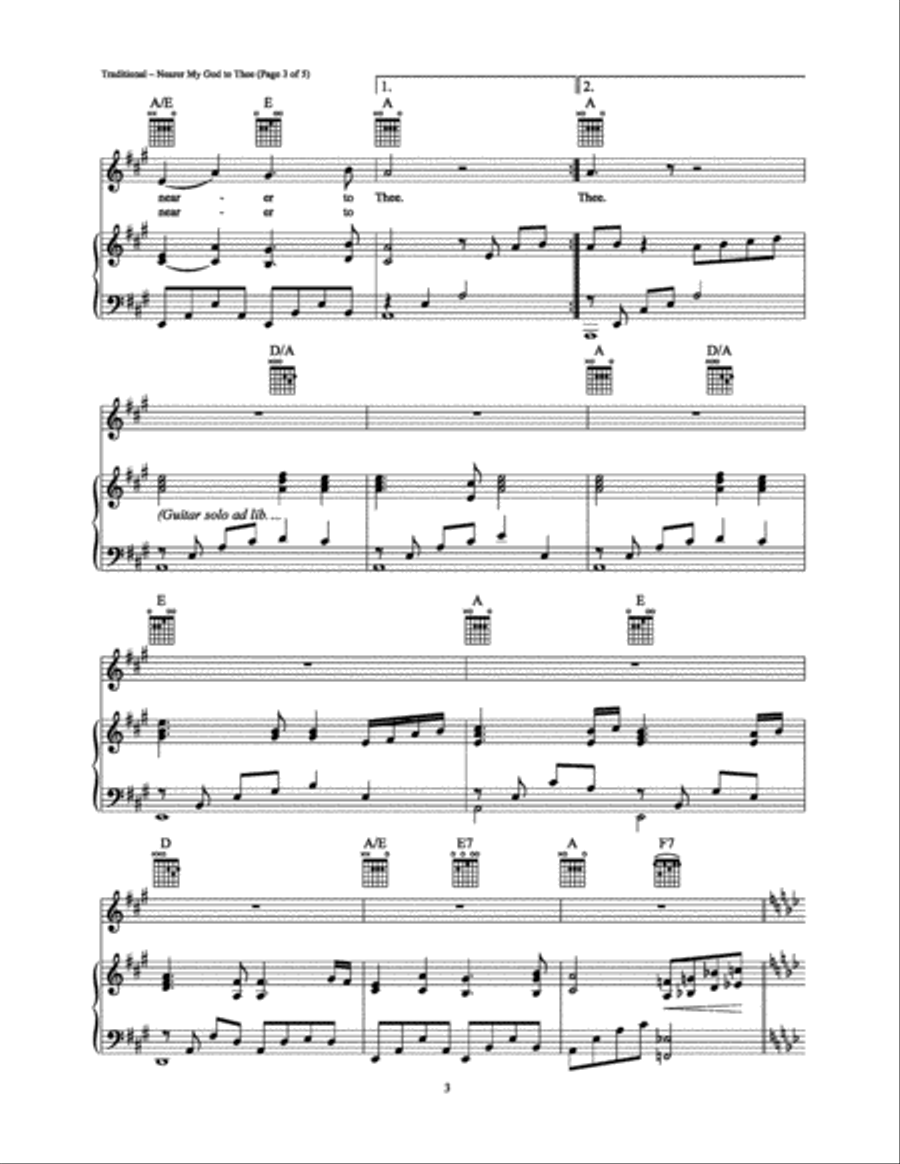 Nearer My God to Thee Nearer My God to Thee Piano, Vocal, Guitar scores gallery preview page 3