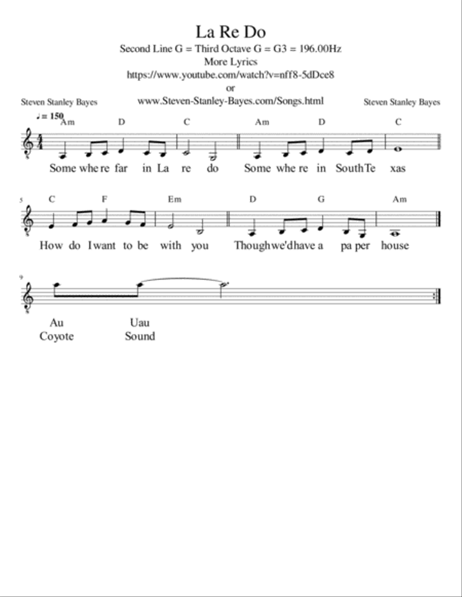 La Re Do ( Laredo ) La Re Do ( Laredo ) Acoustic Guitar scores gallery preview page 1