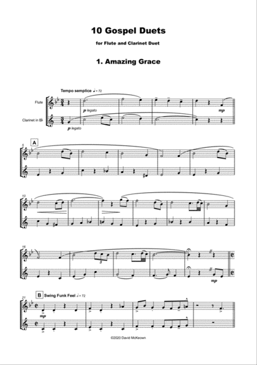 10 Gospel Duets for Flute and Clarinet