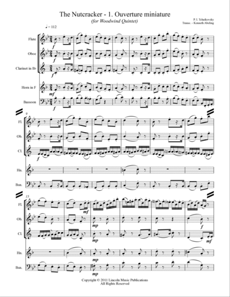 The Nutcracker Suite COMPLETE (for Woodwind Quintet) Woodwind Quintet scores gallery preview page 2