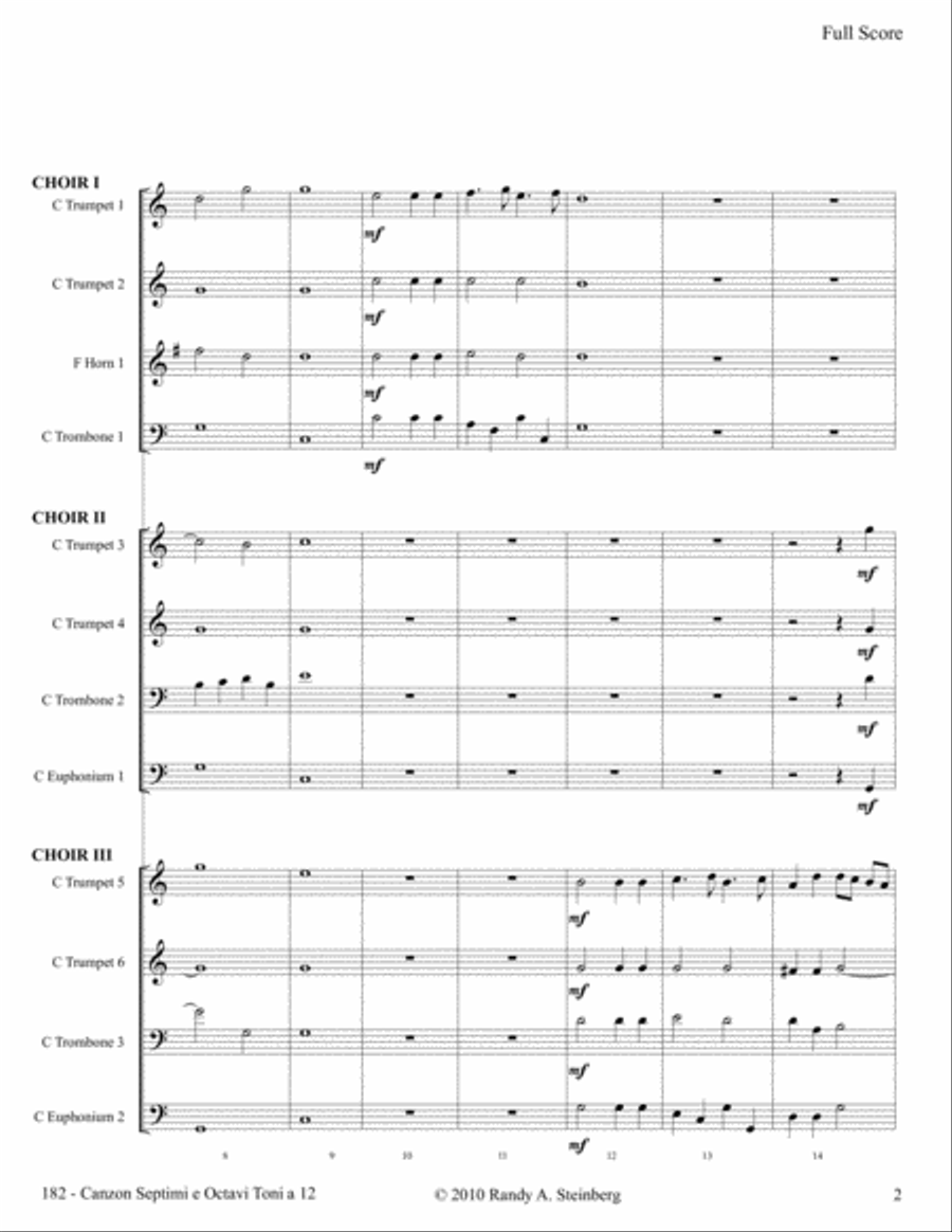 Canzon Septimi e Octavi Toni a 12 - No. 182 Brass Ensemble scores gallery preview page 5