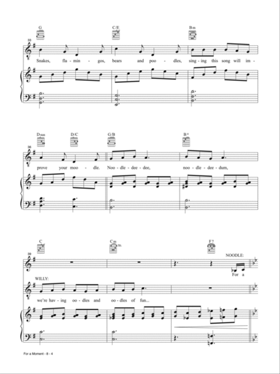 For a Moment (from Wonka) Piano, Vocal, Guitar scores gallery preview page 4
