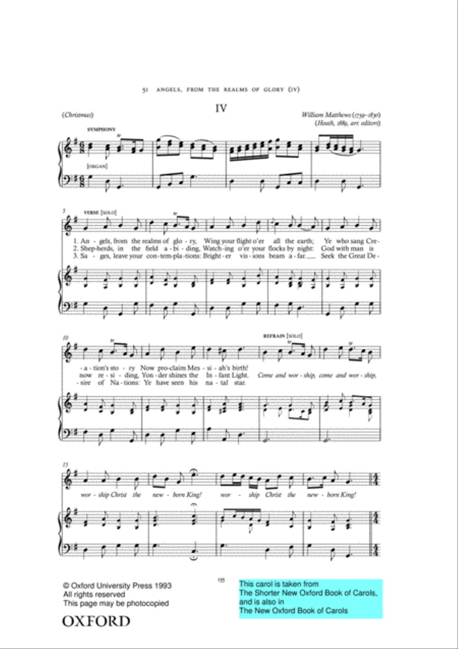 The Shorter New Oxford Book of Carols 4-Part scores gallery preview page 7