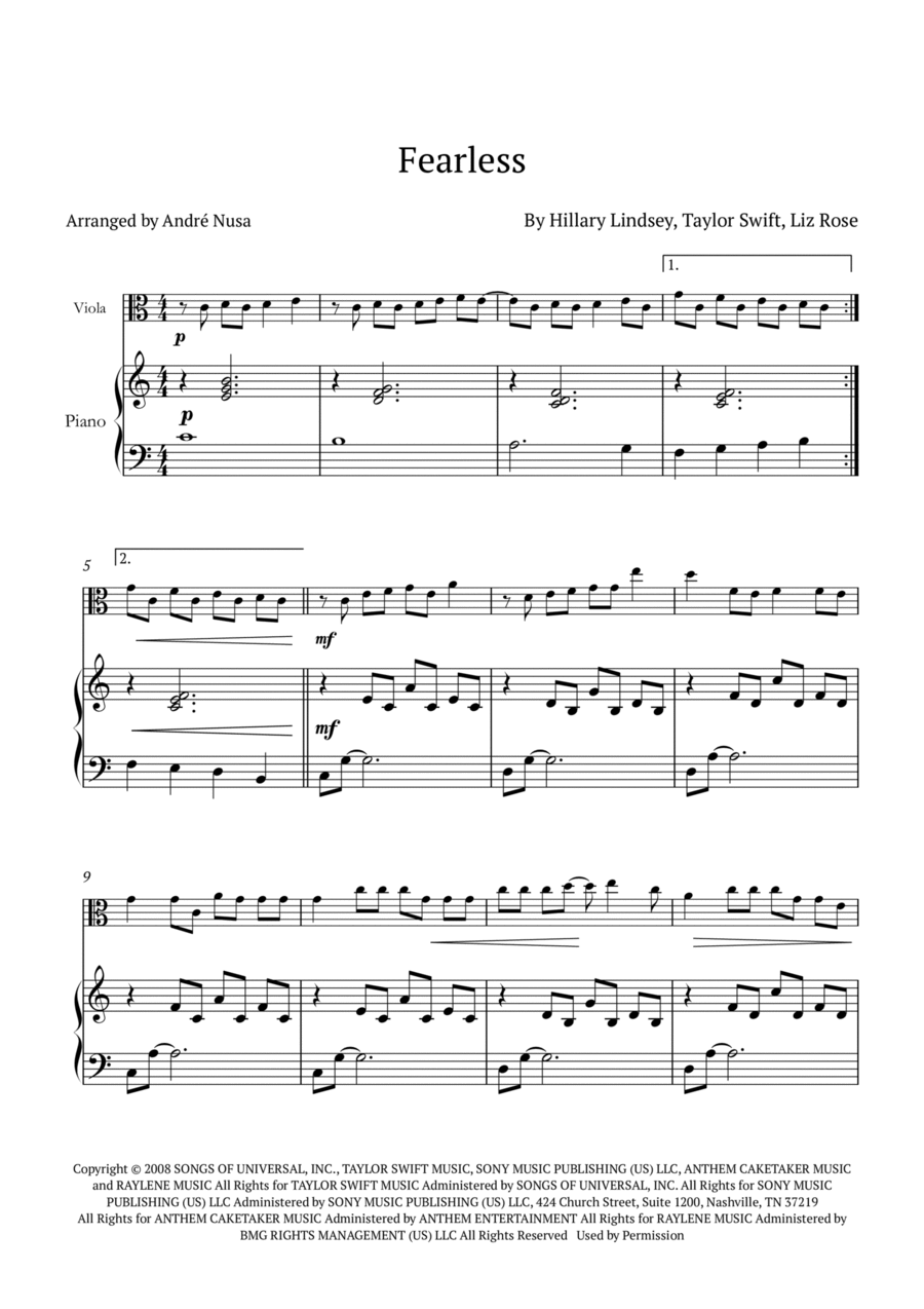 Fearless Viola scores gallery preview page 1
