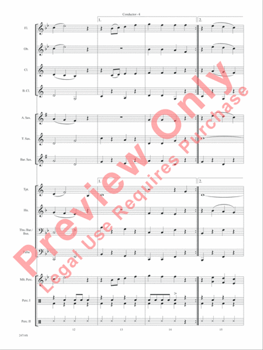 Santa Claus Is Comin' to Town Concert Band scores gallery preview page 6