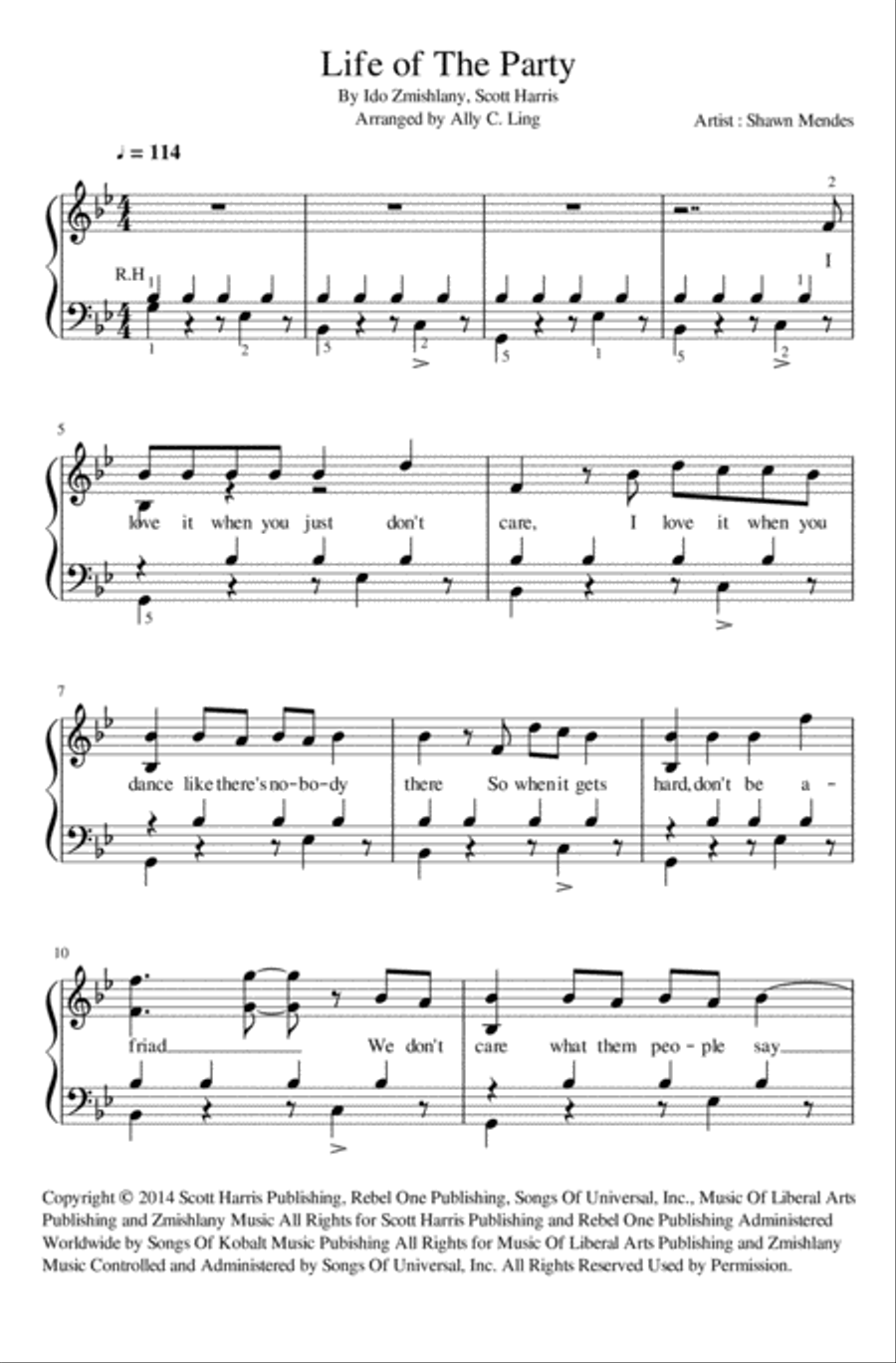Life Of The Party Piano Solo scores gallery preview page 1