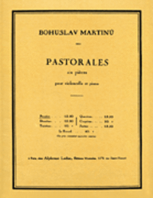 Book cover for 6 Pastorales - H190, No. 1