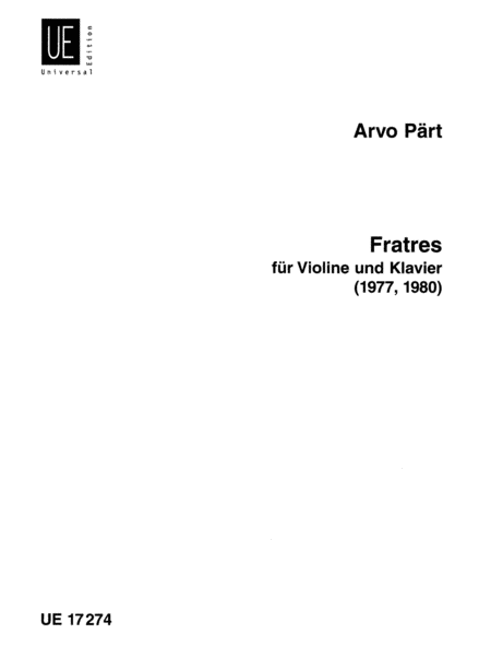 Fratres, Violin/Piano