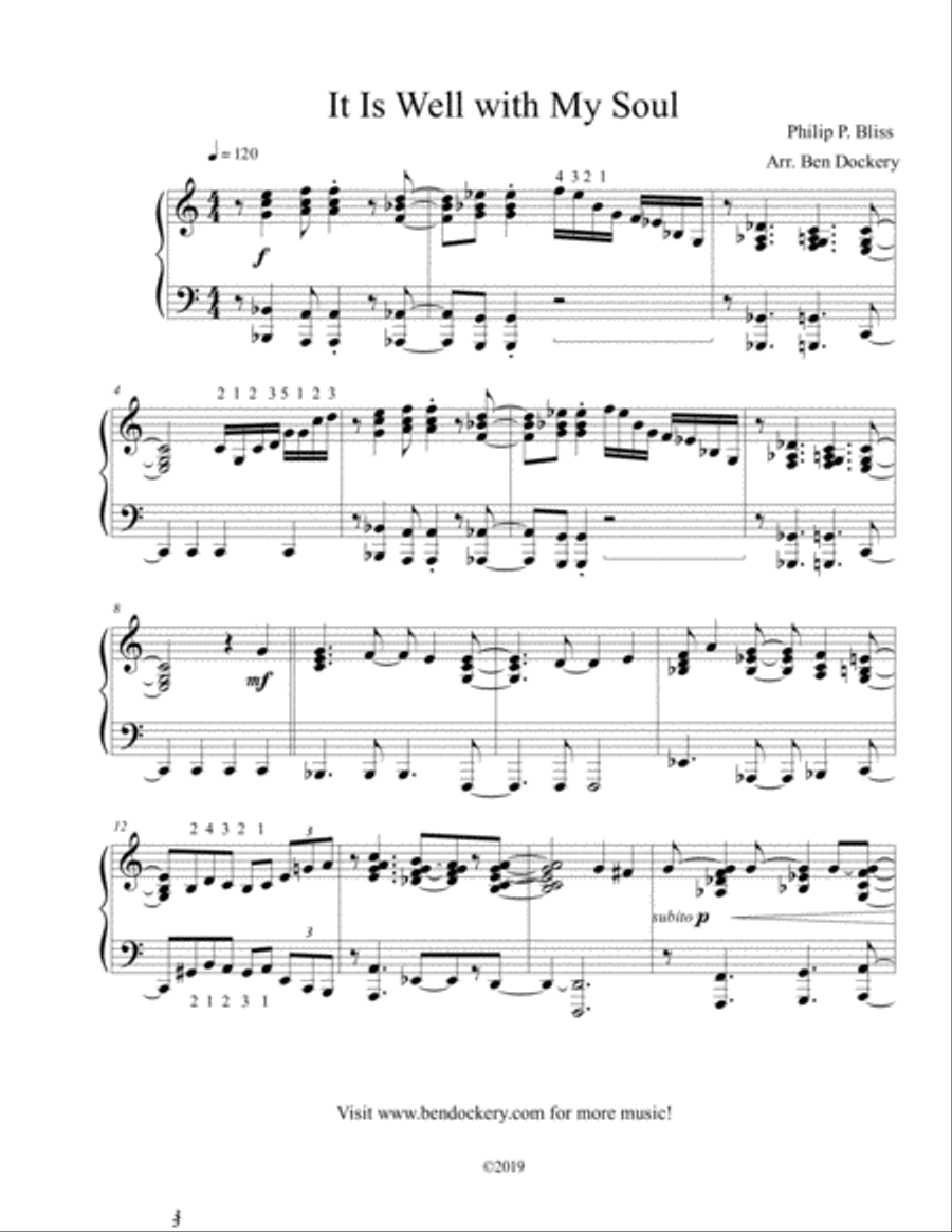 It Is Well With My Soul Piano Solo scores gallery preview page 1