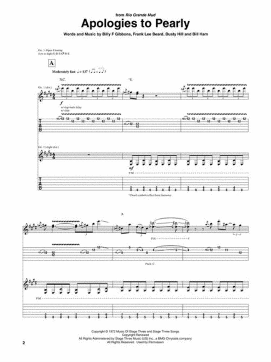 ZZ Top – Early Classics Electric Guitar scores gallery preview page 4
