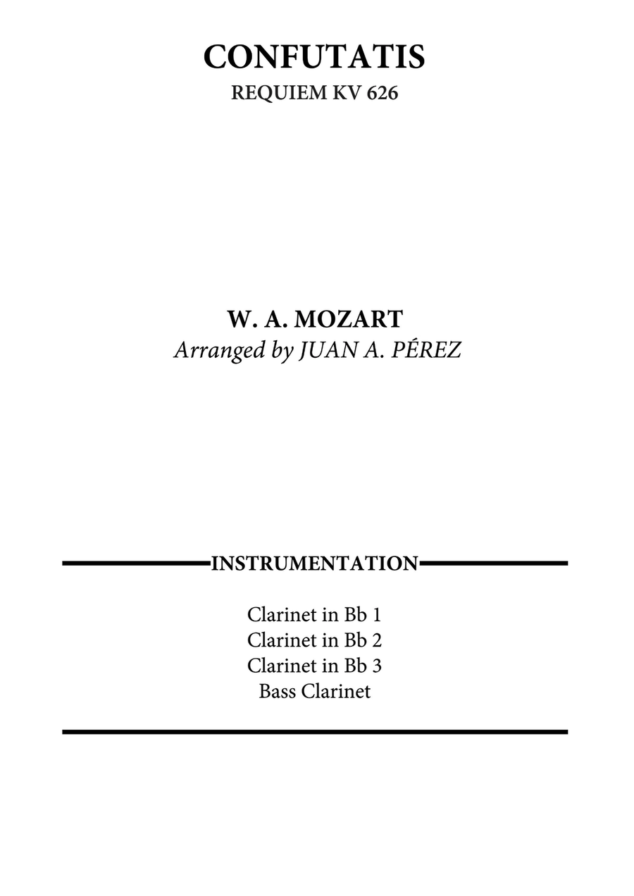 Confutatis (Requiem KV 626) Clarinet Quartet scores gallery preview page 1