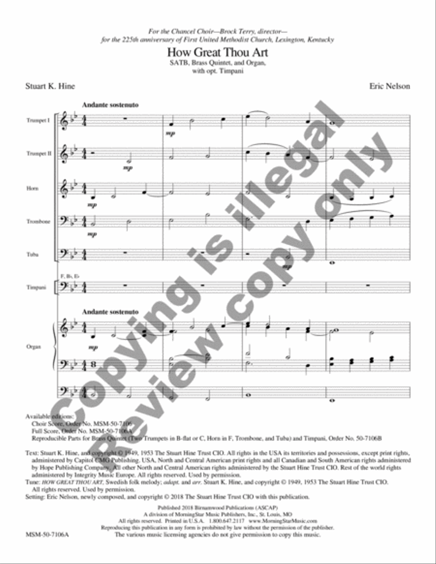 How Great Thou Art (Full Score) Choir scores gallery preview page 2