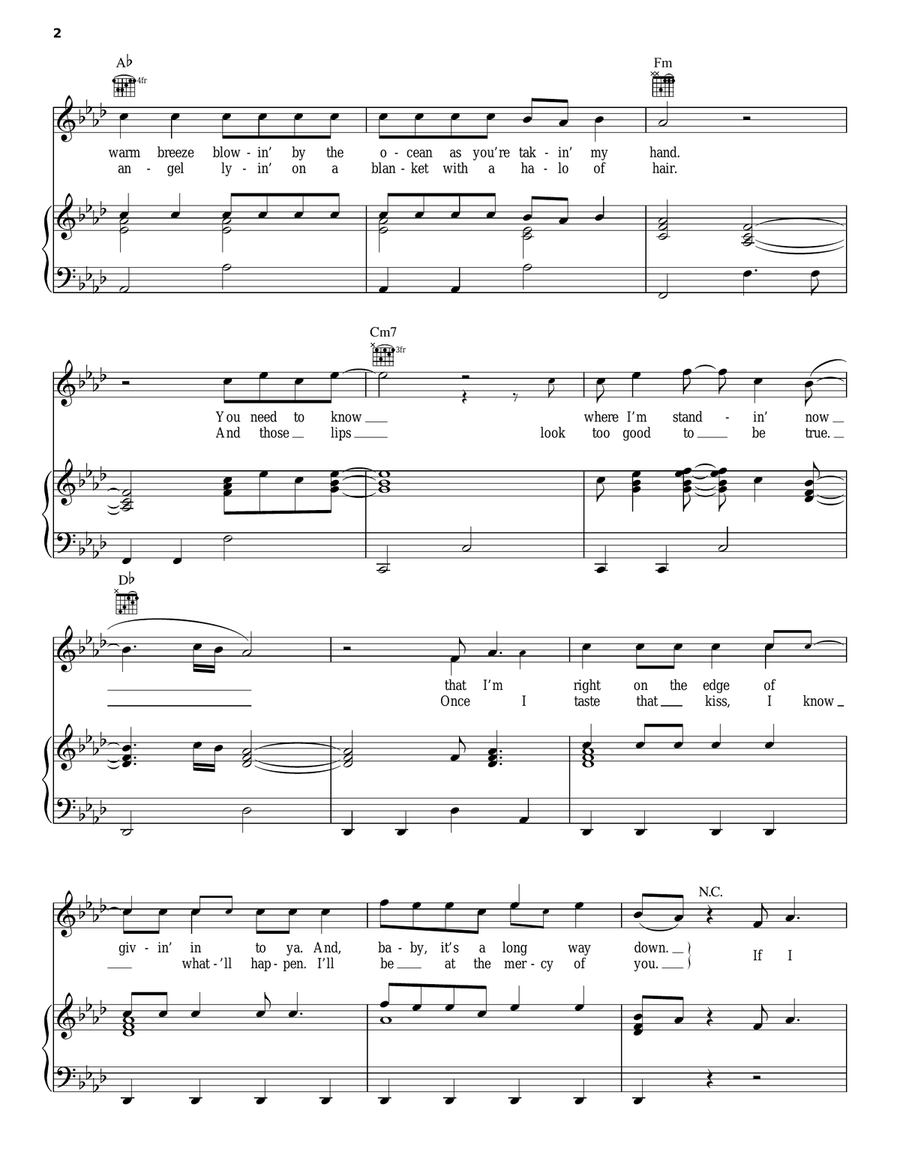 Let Me Down Easy Let Me Down Easy Piano, Vocal, Guitar scores gallery preview page 2