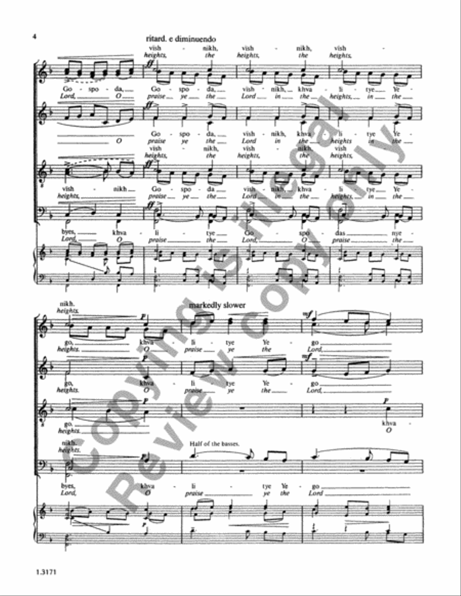 The Liturgy of St. John Chrysostom Divisi scores gallery preview page 13