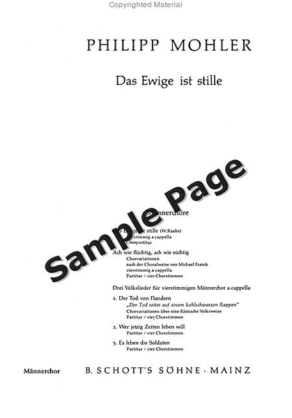 Mohler Ph Ewige Ist Stille Op42/3