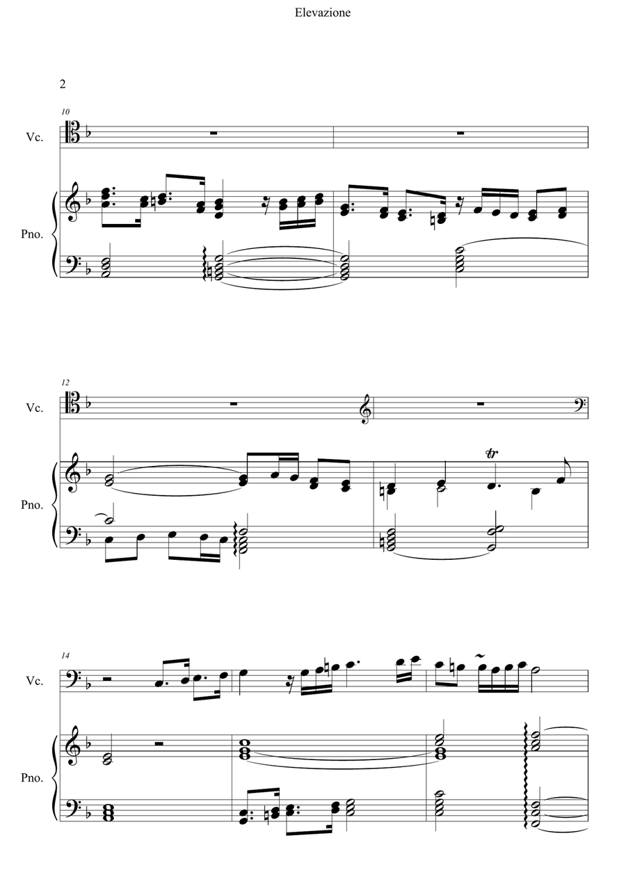 Elevazione- Adagio for Cello and Piano Elevazione- Adagio for Cello and Piano Piano scores gallery preview page 2