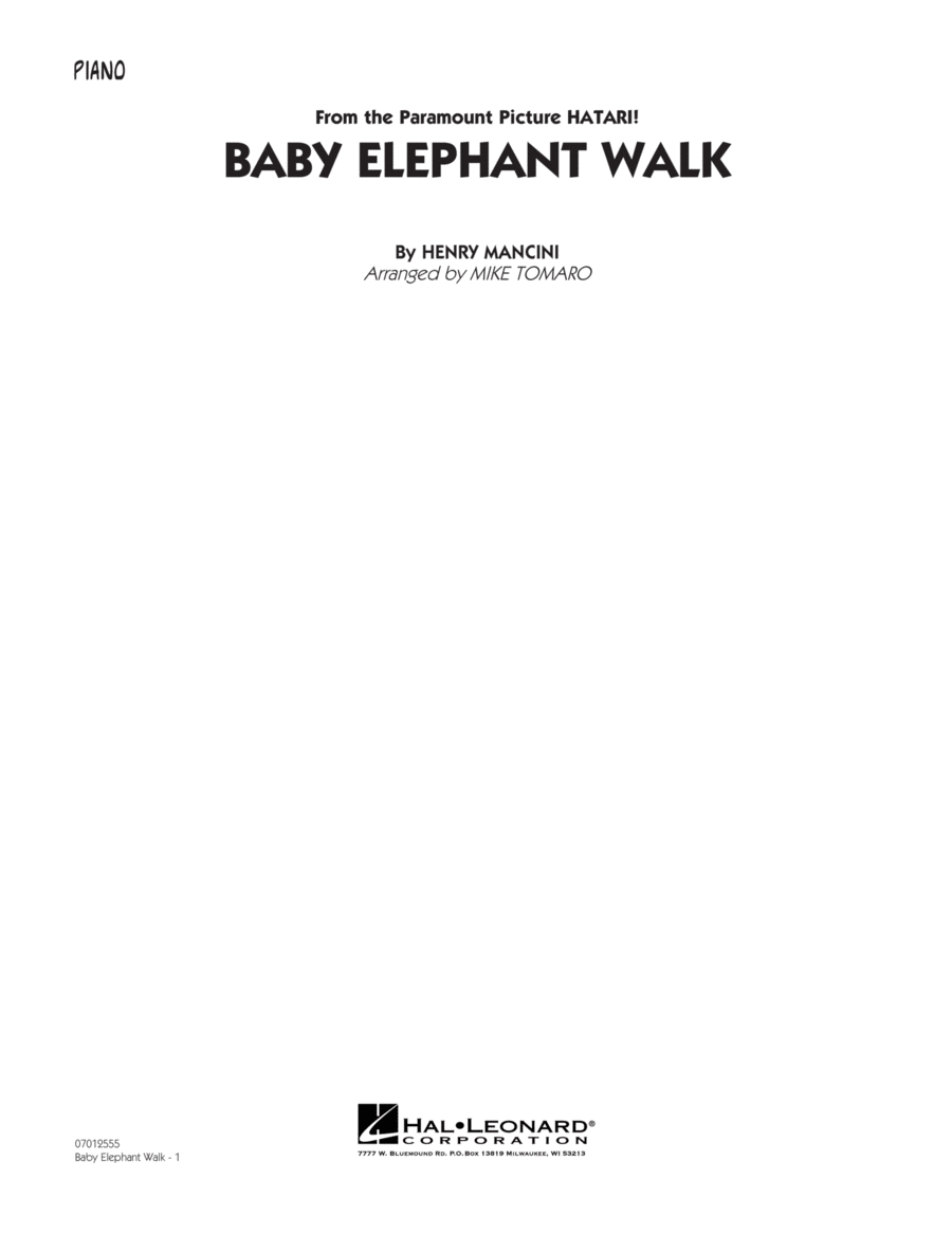 Baby Elephant Walk - Piano