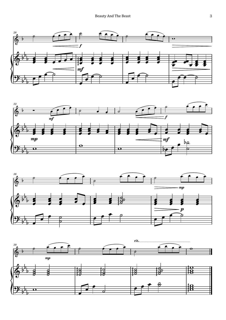 Beauty And The Beast Chamber Music scores gallery preview page 3