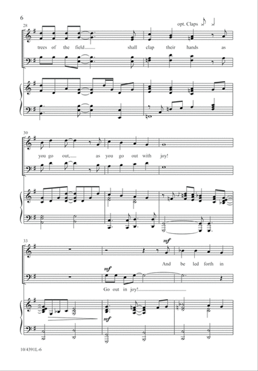 You Shall Go Out with Joy! 4-Part scores gallery preview page 6