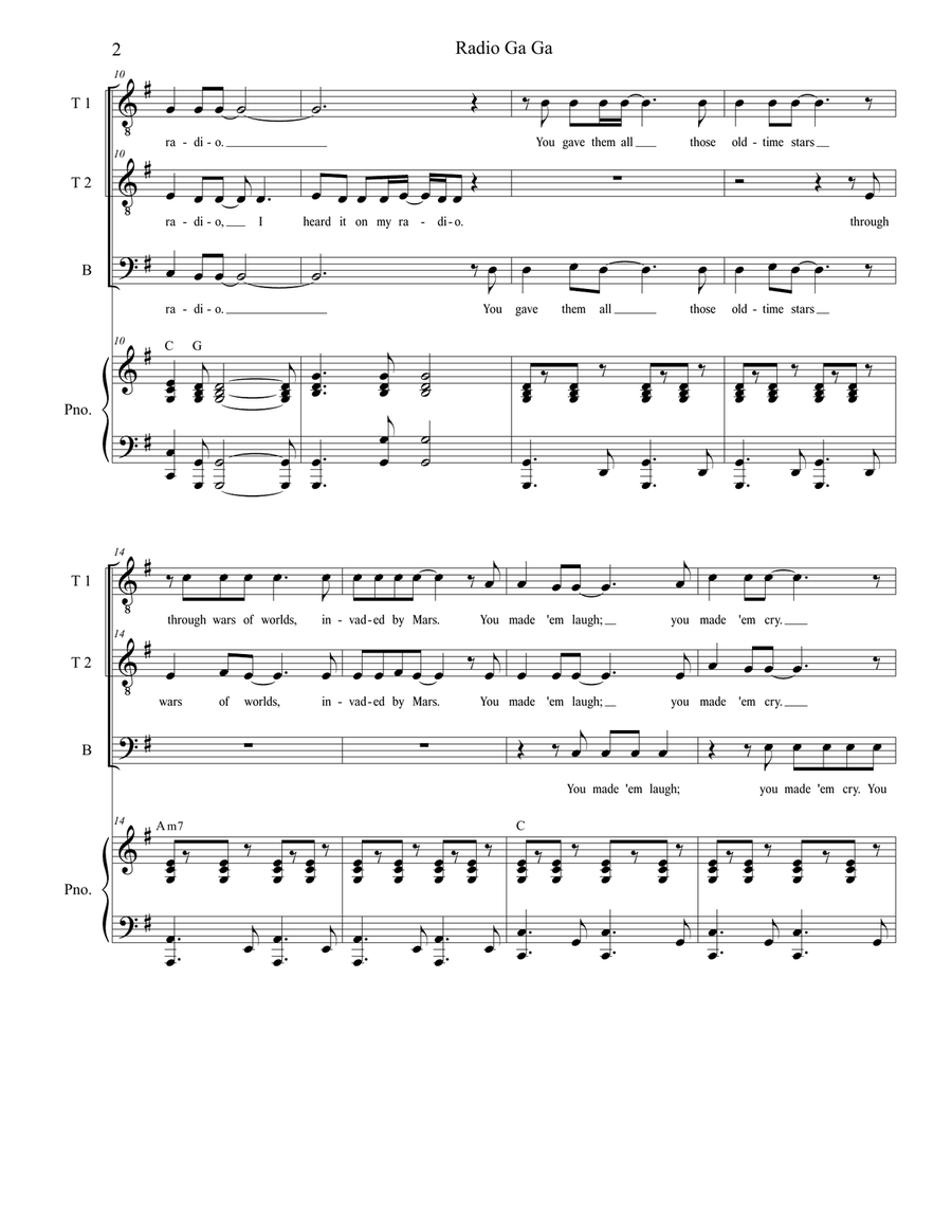 Radio Ga Ga TTB scores gallery preview page 2